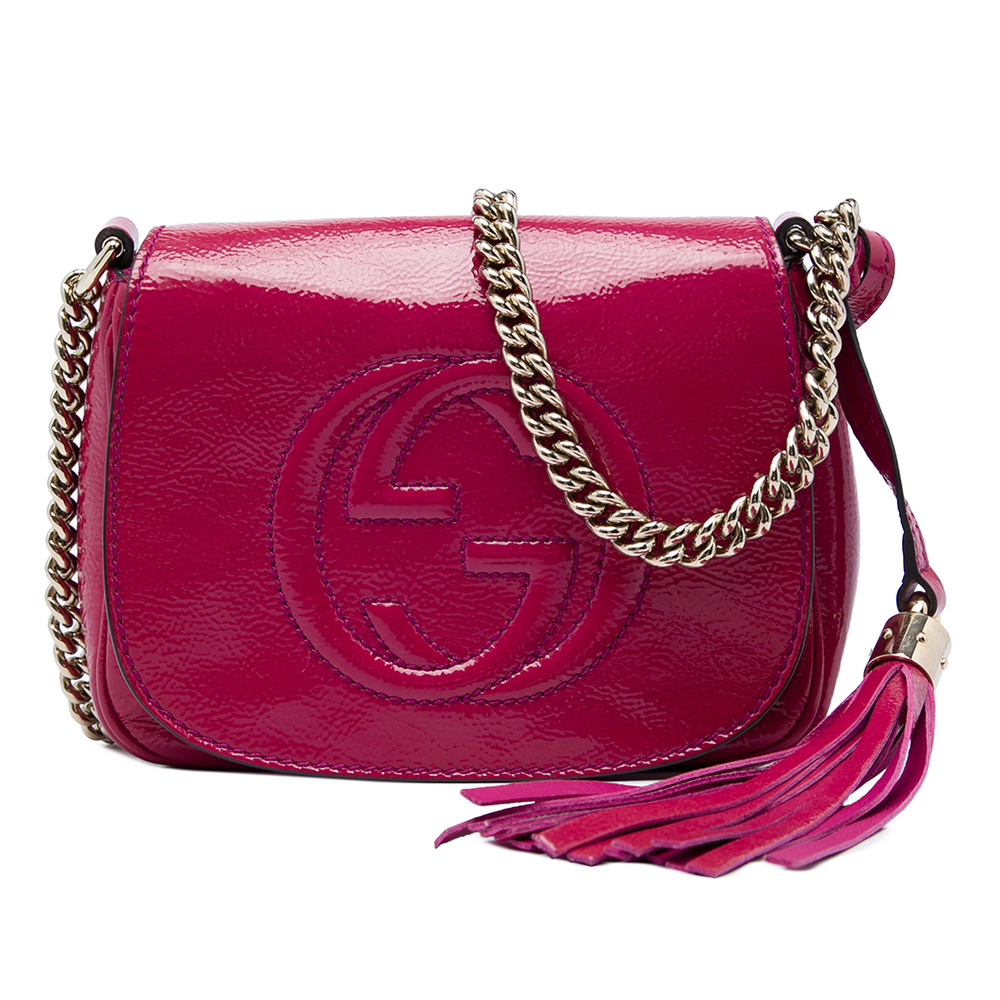 Pre-Loved Gucci Small Patent Soho Chain Flap Crossbody